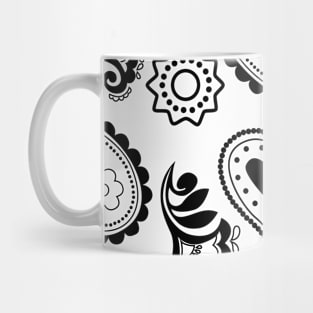 Mandala Pattern Black and White Halloween Fall Autumn Season Mug